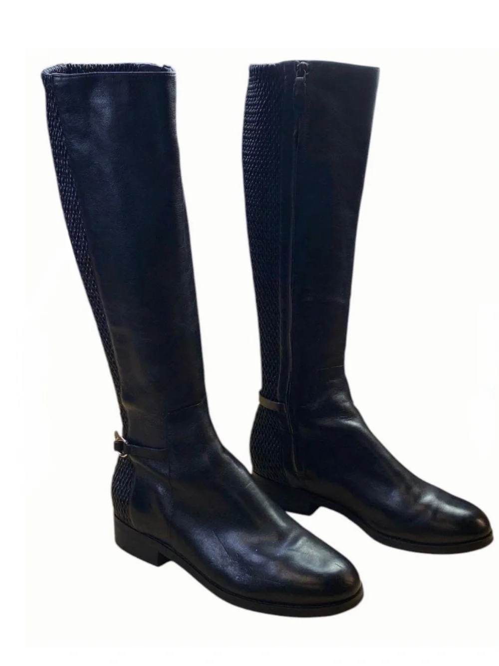 Cole Haan Black Knee High Leather Riding Boots